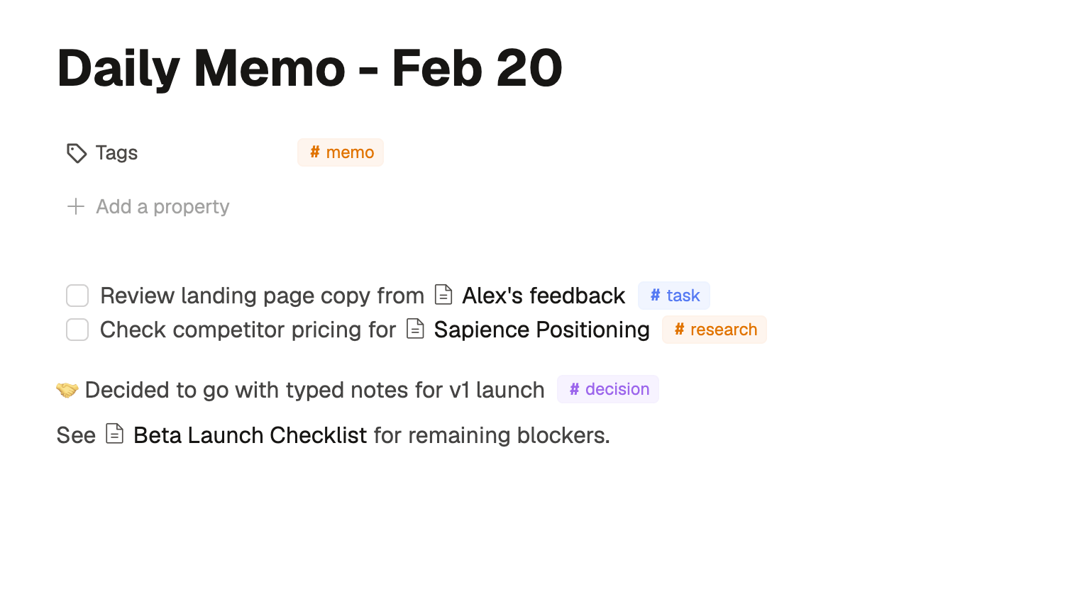 Task discussions interface